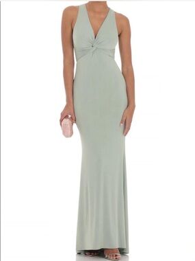 Lucy in the Sky Sage Green Twist-Front Maxi Dress